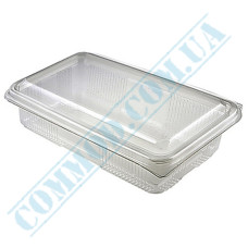 Plastic containers | for sushi | 220*135*40mm | transparent | with lid | for 1 section | art. 105 | 50 pieces per pack