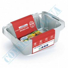 Set of food foil containers | 255ml | 127*100*33mm | art. SP15L | with lids | 25 pieces per pack