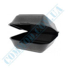Lunch boxes 150*150*60mm | expanded polystyrene | black | 250 pieces per pack