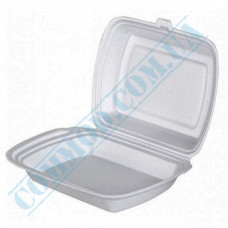 Lunch boxes 240*205*80mm | expanded polystyrene | white | for 1 section | 125 pieces per package