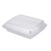 White foam lunch box 250x210x70mm 2 compartments 125 pieces