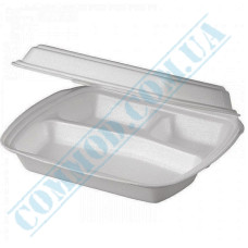 Lunch boxes 240*205*80mm | expanded polystyrene | white | into 3 sections | 125 pieces per package