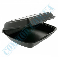Lunch boxes 240*205*80mm | expanded polystyrene | black | for 1 section | 125 pieces per package