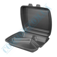Ланч бокс 250x210x70мм черный 3 секции 125 штук Ланч бокс 250x210x70мм черный 3 секции 125 штук