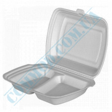 Lunch boxes 240*210*70mm | expanded polystyrene | white | into 2 sections | Poland | 480 pieces per package