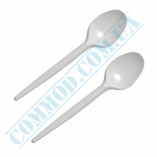 White plastic spoons | 160mm | 100 pieces per pack