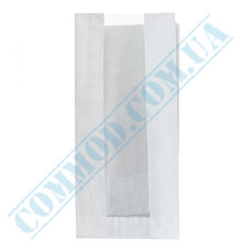 White paper bags with window | 290*140*50mm | 40g/m2 | art. 66 | 1000 pieces per pack
