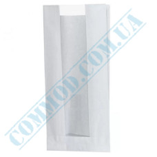 White paper bags with window | 310*160*80mm | 40g/m2 | art. 110 | 1000 pieces per pack