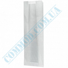 White paper bags with window | 390*140*50mm | 40g/m2 | art. 108 | 1000 pieces per pack