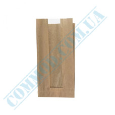 Kraft paper bags with window | 240*120*50mm | 40g/m2 | art. 57 | 1000 pieces per pack
