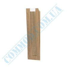 Kraft paper bags with window | 310*90*50mm | 50g/m2 | art. 58 | 1000 pieces per pack