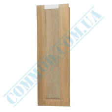 Kraft paper bags with window 390x140x50mm (659) 1000 pieces