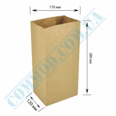 Kraft paper bags with rectangular bottom | 170*120*280mm | 70g/m2 | art. 91 | 200 pieces per package