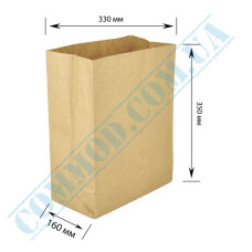 Kraft paper bags with rectangular bottom | 330*160*350mm | 70g/m2 | art. 684 | 100 pieces per pack