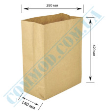 Kraft paper bags with rectangular bottom | 280*140*420mm | 70g/m2 | art. 685 | 100 pieces per pack