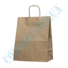 Kraft paper bags with handles | 280*160*350mm | 70g/m2 (up to 8kg) | art. 1493 | 100 pieces per pack