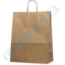Kraft paper bags with handles | 330*160*420mm | 100g/m2 (up to 10kg) | art. 640 | 100 pieces per pack