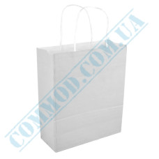 White paper bags with handles 200x100x220mm (690) 100 pieces