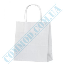 White paper bags with handles | 200*100*220mm | 80g/m2 (up to 3kg) | art. 690 | 500 pieces per pack