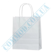 White paper bags with handles | 200*80*240mm | 100g/m2 (up to 7kg) | art. 1191 | 100 pieces per pack