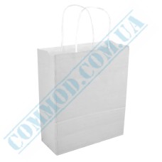 White paper bags with handles 250x110x320mm (691) 100 pieces