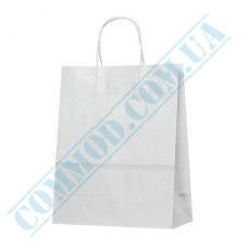 White paper bags with handles | 250*140*320mm | 100g/m2 (up to 10kg) | art. 1027 | 100 pieces per pack
