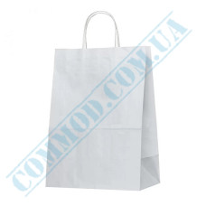 White paper bags with handles | 250*150*350mm | 80g/m2 (up to 7kg) | art. 692 | 100 pieces per pack