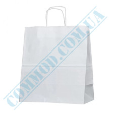 White paper bags with handles | 350*180*380mm | 100g/m2 (up to 10kg) | art. 1888 | 50 pieces per pack