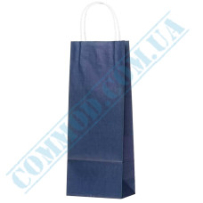 Blue paper bags with handles | 150*90*390mm | 100g/m2 (up to 5kg) | art. 1233 | 100 pieces per pack