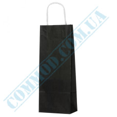 Black paper bags with handles | 150*90*390mm | 100g/m2 (up to 5kg) | art. 1235 | 100 pieces per pack