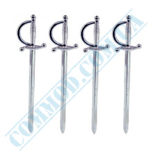 Plastic skewers | for canapes | silver swords | 8cm | 100 pieces per pack