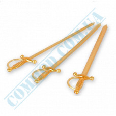 Plastic skewers | for canapes | golden Swords | 15cm | 200 pieces per package