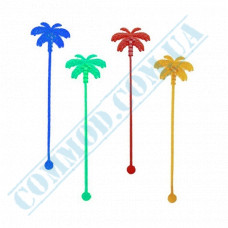 Stirrers for cocktails | 18cm | Palm tree | colored | plastic | 100 pieces per pack