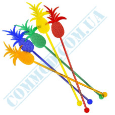 Pineapple colored coctail stirrer 200mm 100 pieces
