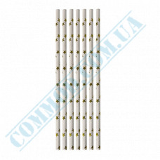 Straws for drinks | paper | not flexible | d=6mm L=200mm | Stars | 200 pieces per package