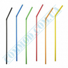 Straws for drinks | plastic | flexible | d=5mm L=210mm | colored | 1000 pieces per pack