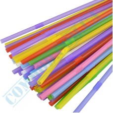 Plastic colored flexible drink straws 210x5mm 1000 pieces