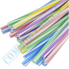 Colored spiral plastic fresh straws 250x8mm 500 pieces