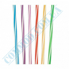 Fresh straws | plastic | not flexible | d=8mm L=250mm | colored spiral | 500 pieces per pack