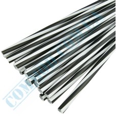 Black-white stripes plastic fresh straws 250x8mm 500 pieces