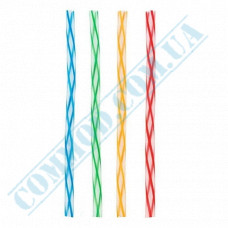 Fresh straws | plastic | not flexible | d=8mm L=250mm | spiral 3D | 500 pieces per pack