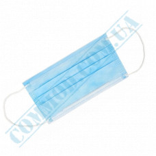 Medical masks | blue | non-woven | 3 ply | 25 pieces in a vacuum package
