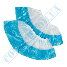Shoe covers, polyethylene | weight 4g | 25μm | blue | double sole | 100 pieces 50 pairs per pack