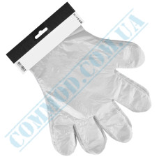 Polyethylene transparent gloves | 100 pieces on tablet with perforation