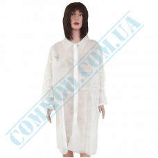 Non-woven robe | white | on buttons | size XL | 1 piece per package