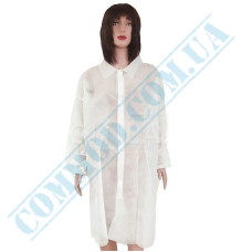 Non-woven robe | white | on buttons | size XL | 5 pieces per pack