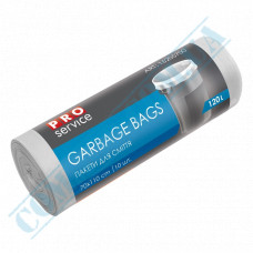Garbage bags | 120l | polyethylene LD 32μm | White | PRO Service | 10 pieces per roll
