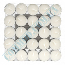 Tea candles | d=38mm h=16mm | white | burning time 3 hours | 50 pieces per pack