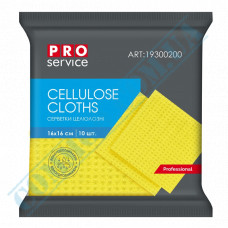 Cellulose wipes | 16*16cm | yellow | Professional | PRO Service | 10 pieces per pack