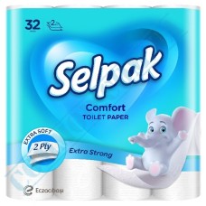 Selpak Comfort white toilet paper 2-ply 180 sheets 32 rolls